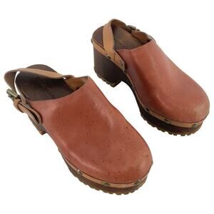 See By Chloé Brown Leather Studded Slingback Clogs Women’s Size 5 Pre-Owned